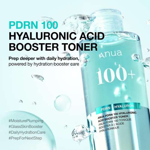 Anua: PDRN 100 Hyaluronic Acid Booster Toner | Hydrating Toner for Glowing Skin | Strengthens Skin Barrier | Boosts Elasticity | 250ml