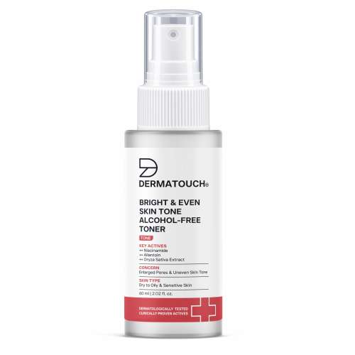 Dermatouch: BRIGHT & EVEN SKIN TONE ALCOHOL FREE TONER with 3% Niacinamide | For Dullness, Dehydration & Open Pores | Suitable For All Skin Types | 60ml