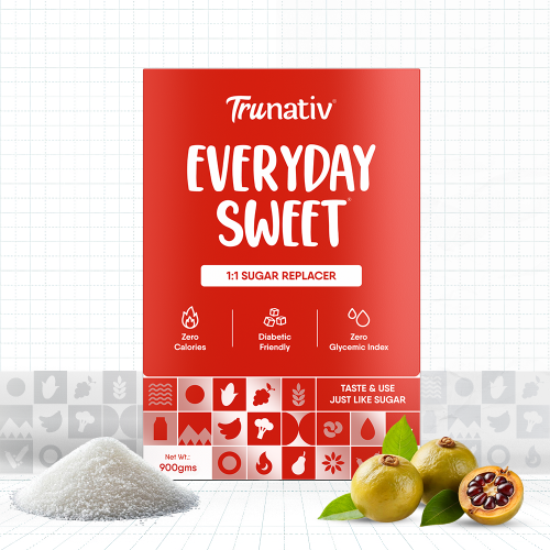 TruNativ: Everyday Sweet | Monkfruit Sweetener Powder | Zero-Calorie Sugar Substitute | 1:1 Sugar Replacer for Cooking & Baking | Diabetic & Keto Friendly | 900gm (Pack of 1)