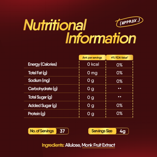 TruNativ: Everyday Sweet Gold | Allulose & Monk Fruit Sweetener Powder Loose Sugar | Zero-Calorie Sugar Substitute | 1:1 Sugar Replacer for Cooking & Baking | Keto & Diabetic Friendly | 150g (Pack of 1).