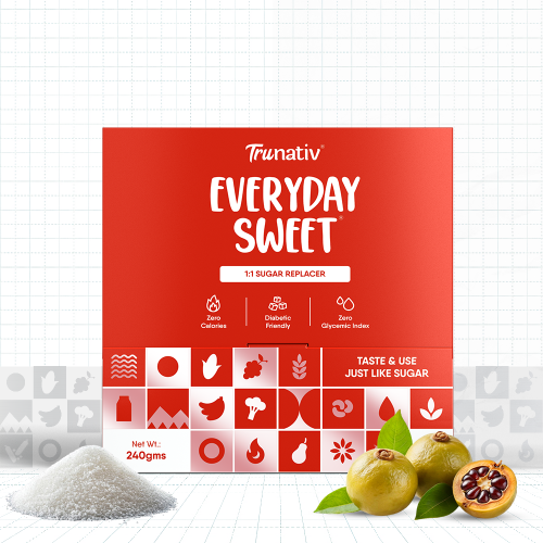 TruNativ: Everyday Sweet | Monkfruit Sweetener Powder | Zero-Calorie Sugar Substitute | 1:1 Sugar Replacer for Cooking & Baking | Diabetic & Keto Friendly | 240gm (Pack of 1)