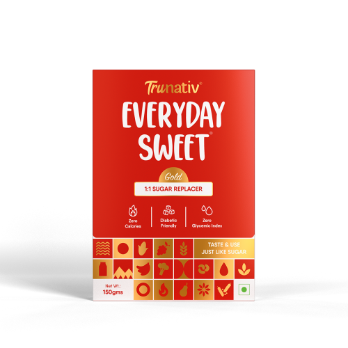 TruNativ: Everyday Sweet Gold | Allulose & Monk Fruit Sweetener Powder Loose Sugar | Zero-Calorie Sugar Substitute | 1:1 Sugar Replacer for Cooking & Baking | Keto & Diabetic Friendly | 150g (Pack of 1).