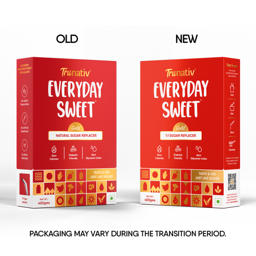TruNativ: Everyday Sweet Gold | Allulose & Monk Fruit Sweetener Powder Loose Sugar | Zero-Calorie Sugar Substitute | 1:1 Sugar Replacer for Cooking & Baking | Keto & Diabetic Friendly | 400g (Pack of 1).