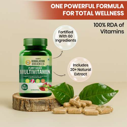Vlado's Himalayan Organics: Plant Based Multivitamin with 60+ Extracts- 60 Vegetarian Capsules