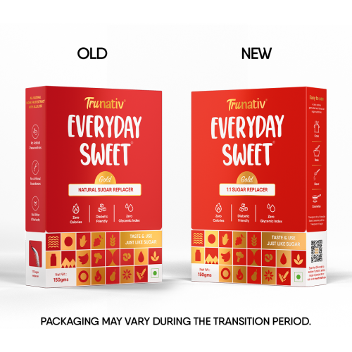 TruNativ: Everyday Sweet Gold | Allulose & Monk Fruit Sweetener Powder Loose Sugar | Zero-Calorie Sugar Substitute | 1:1 Sugar Replacer for Cooking & Baking | Keto & Diabetic Friendly | 150g (Pack of 1).