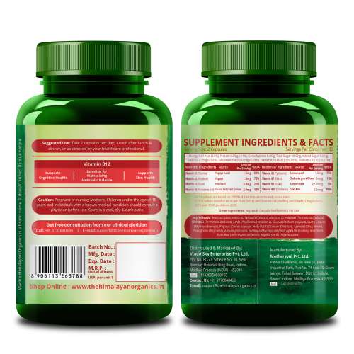 Vlado's Himalayan Organics: Plant Based Vitamin B12 Natural- 60 Veg Capsules