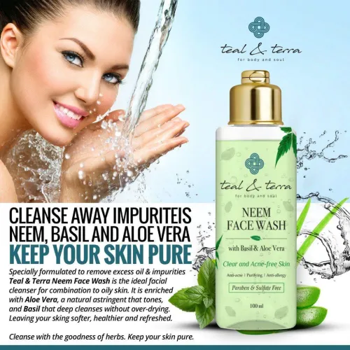 Teal and Terra: Neem Face Wash With Basil & Aloe Vera - 100ml