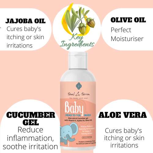 Teal and Terra: Baby Head To Toe Wash With Aloe Vera & Cucumber Gel - 200ml
