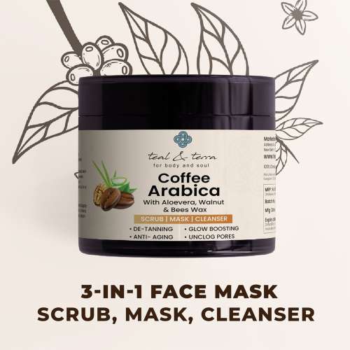Teal and Terra: 3-In-1 Face Mask Coffee Arabica - 100gm