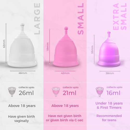 Pee Safe: Reusable Menstrual Cup with Medical Grade Silcone for Women - Large