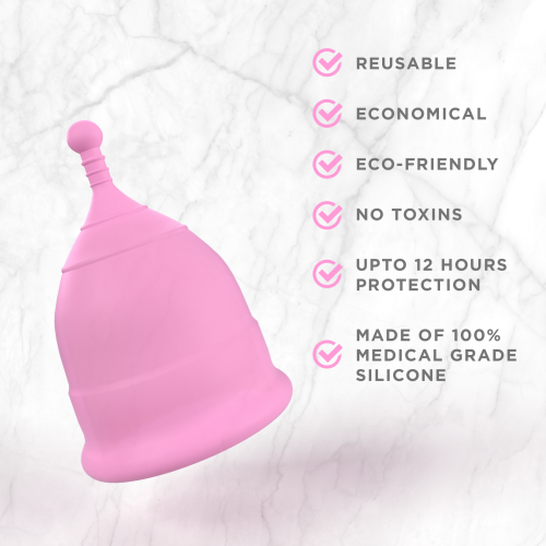 Pee Safe: Reusable Menstrual Cup with Medical Grade Silcone for Women - Small
