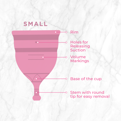 Pee Safe: Reusable Menstrual Cup with Medical Grade Silcone for Women - Small