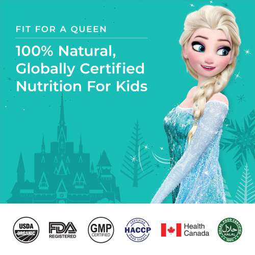 Wellbeing Nutrition: Frozen Elsa Melts - Kids Organic Vitamin B12, D3+K2 & Folate - Mango Flavor (30 Oral Thin Strips)