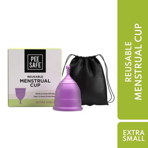 Pee Safe: Reusable Menstrual Cup with Medical Grade Silcone for Women - Extra Small