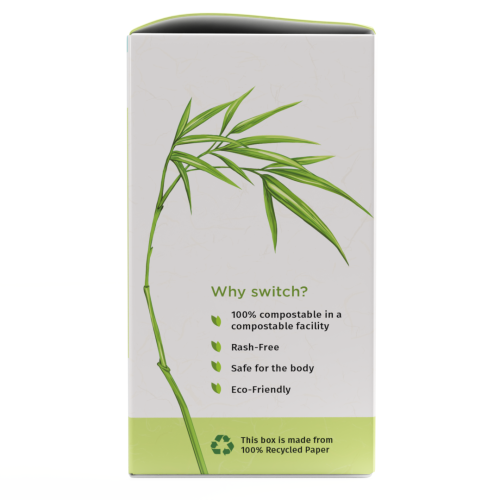 Pee Safe: 100% Organic Cotton, Biodegradable Sanitary Pads - Regular  (Pack of 10)