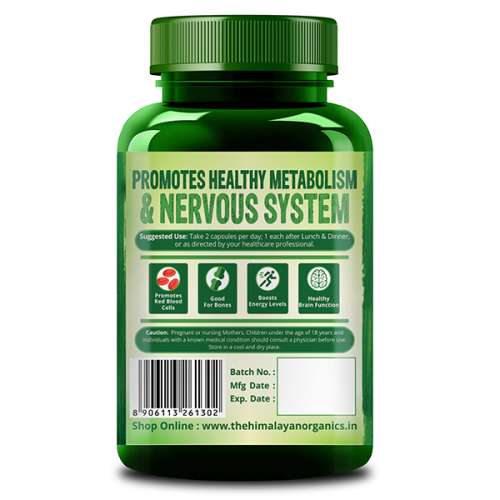 Vlado's Himalayan Organics: Plant Based Vitamin B12 Natural - 120 Veg Capsules