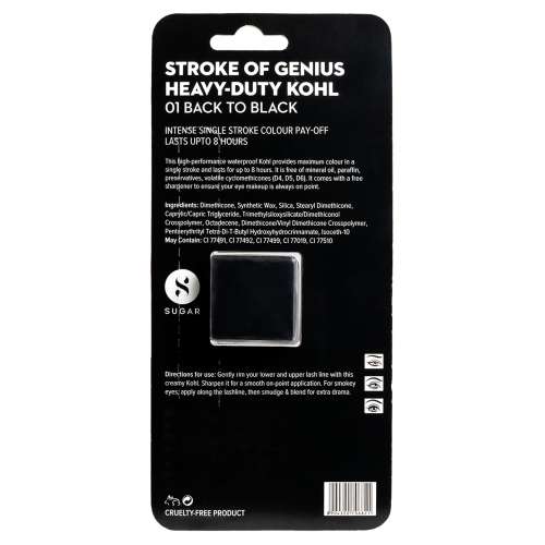 Sugar Cosmetics : Stroke Of Genius - Heavy-duty Kohl - 01 Back To Black (Black) - 1.2gm
