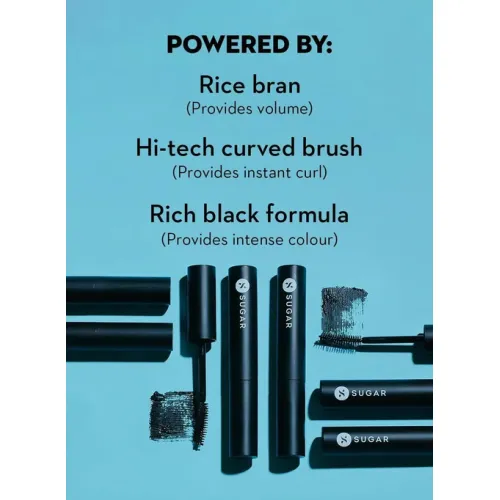 Sugar Cosmetics : Uptown Curl - Lengthening Mascara - 01 Black Beauty (Black Mascara) - 5gm