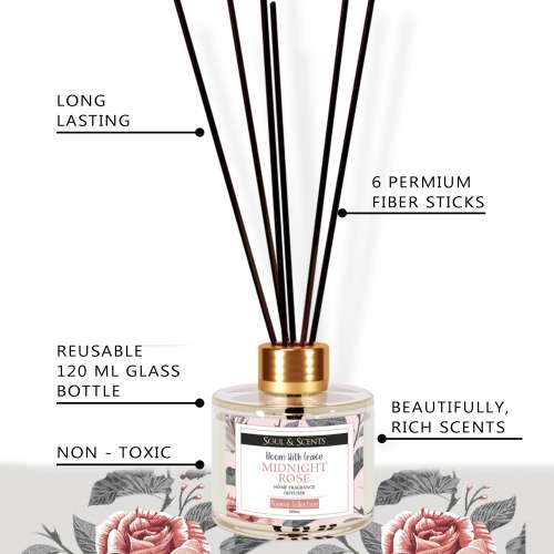 Soul & Scents: Midnight Rose Reed Diffuser 120ml