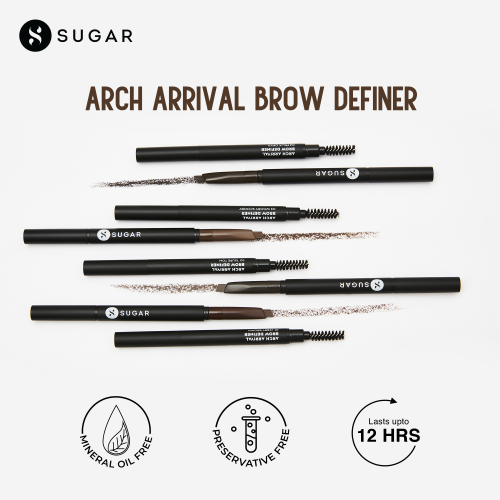 Sugar Cosmetics : Arch Arrival - Brow Definer - 04 Felix Onyx (Dark Blackish Brown Brow Definer) - 0.35