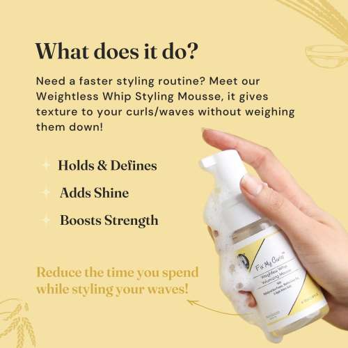 Fix My Curls : Weightless Whip Volumizing Mousse for Wavy and Curly Hair - 100ml