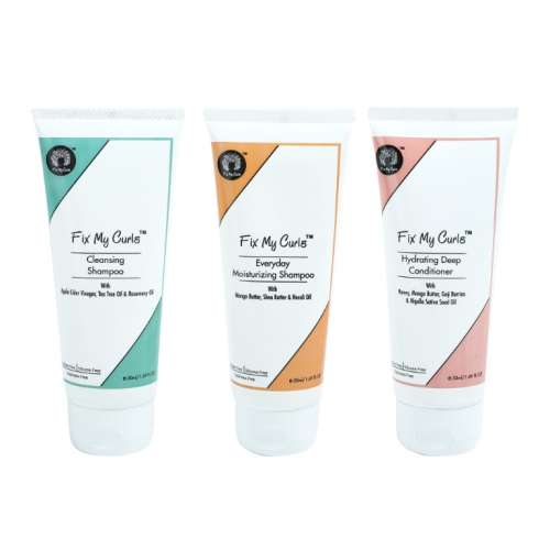 Fix My Curls : Everyday Moisturizing Shampoo And Cleansing Shampoo With Hydrating Deep Conditioner Wash Day Pack - 50ml Each