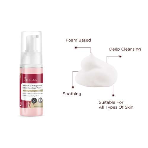 The Skin Story: Beetroot & Pomegranate Sulphate Free Foaming Facewash - 100ml