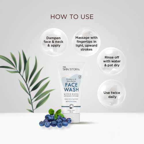 The Skin Story: Shea Butter & Blueberry Facewash - Revitaliser - 100 ml