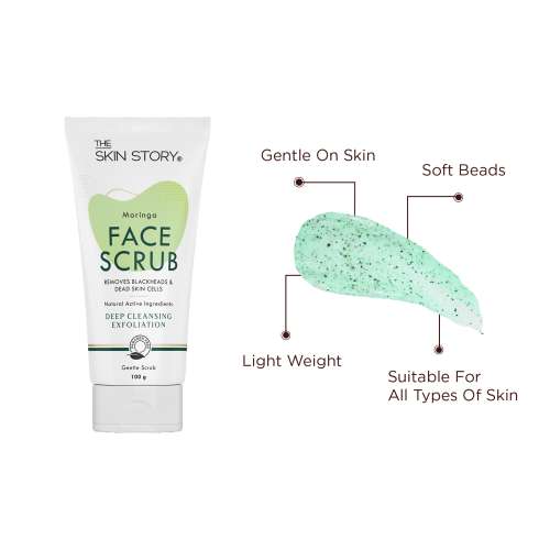 The Skin Story: Moringa Face Gentle Scrub - Deep Cleansing Exfoliator - 100 gm