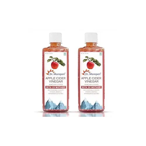 Dr. Morepen: Apple Cider Vinegar With 2x Mother Raw & Unfiltered - Buy 1 Get 1 Free Vinegar - (2 x 0.5 L)