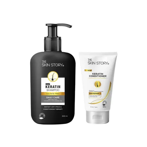 The Skin Story: Keratin Hair Care Duo ( Shampoo + Conditioner ) For Dry Hair