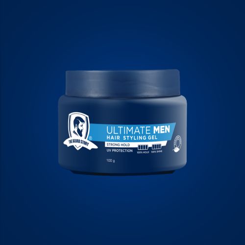 The Beard Story: Hair Styling Gel For Strong Hold, UV Protection ,100 % Shine & Hold - 100 gm