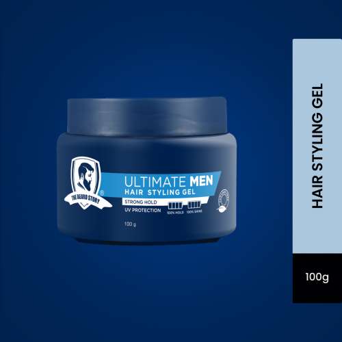 The Beard Story: Hair Styling Gel For Strong Hold, UV Protection ,100 % Shine & Hold - 100 gm