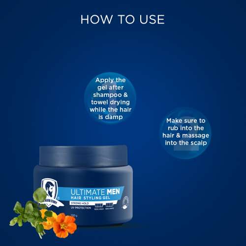 The Beard Story: Hair Styling Gel For Strong Hold, UV Protection ,100 % Shine & Hold - 100 gm