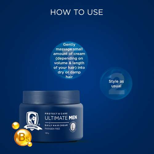 The Beard Story: Protect & Care Ultimate Men Daily Hair Cream - 100gm