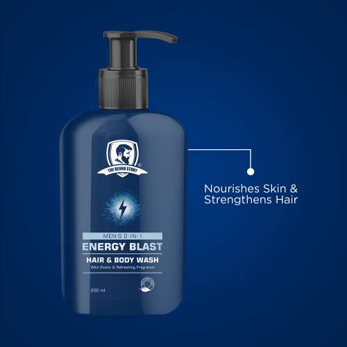 The Beard Story: Mens 2-in-1 Energy Blast , Hair & Body Wash - 200 ml