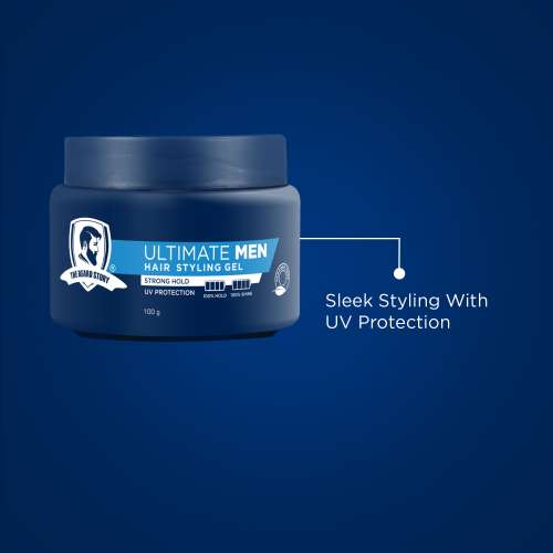 The Beard Story: Hair Styling Gel For Strong Hold, UV Protection ,100 % Shine & Hold - 100 gm