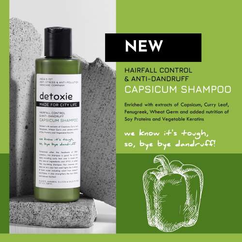 Detoxie: Anti-Dandruff & Flake Relief Capsicum Shampoo - 100 ml