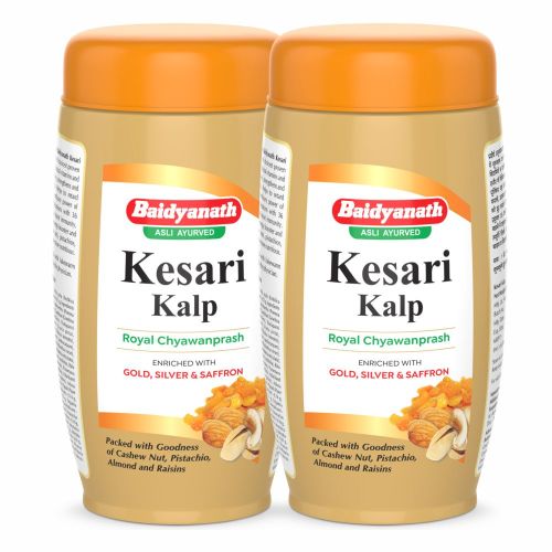 Baidyanath: Kesari Kalp Chyawanprash | Natural Immunity Booster |Enriched with Gold, Silver and saffron - Pack Of 2 (1kg Each)