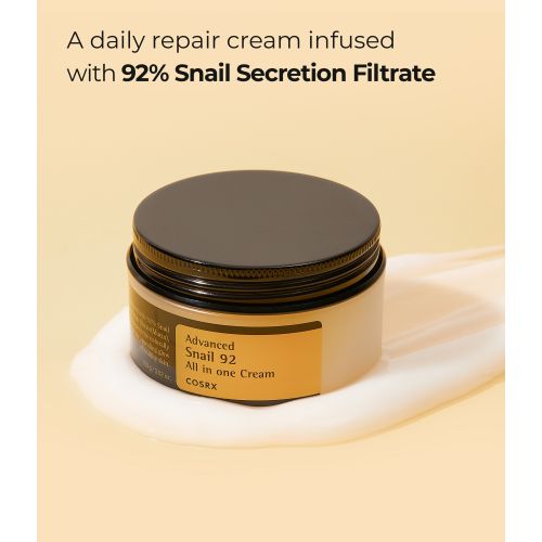 COSRX: Snail Mucin 92  All In One Cream | Deep Hydration | For Skin  Moisturising | Snail Mucin | Barrier Repair | 100g
