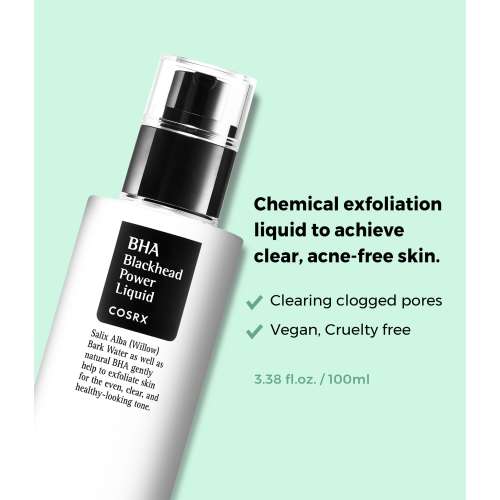 COSRX: BHA Blackhead Power Liquid Exfoliant Essence | Hydration | Glass Skin | Exfoliation | Pore Care | Smooth Skin | 100ml