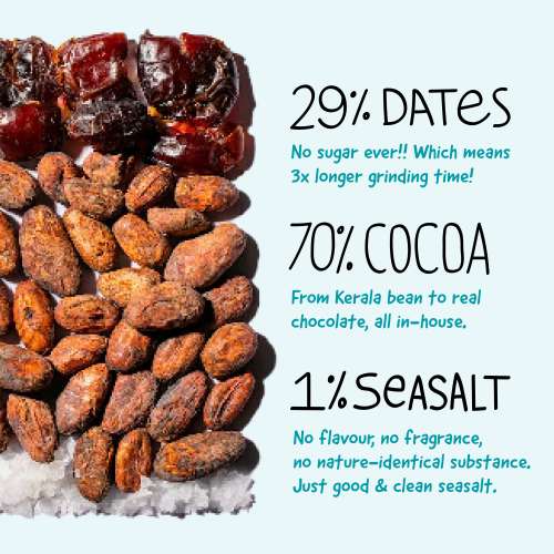 The Whole Truth: Dark Chocolate - Sea-Salt (Pack of 3) - No Added Sugar - Sweetened Only with Dates - 79% Cocoa - 29% Dates - 1% Seasalt