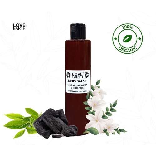 Love Earth: Body Wash Jasmine Green Tea  And Charcoal - 220ml