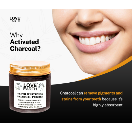 Love Earth: Charcoal Teeth Whitening Powder - 50gm
