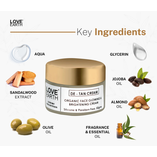Love Earth: De-Tan Moisturizing Cream - 50gm