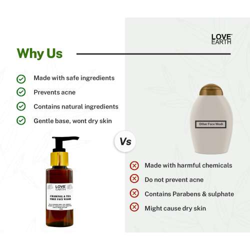 Love Earth: Charcoal Tea Tree Face Wash - 100ml