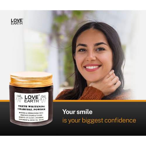 Love Earth: Charcoal Teeth Whitening Powder - 50gm