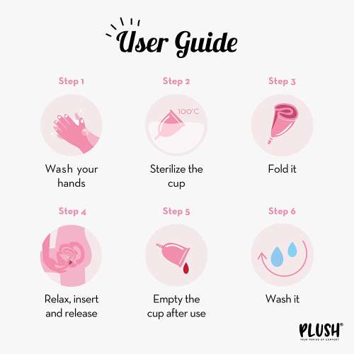 Plush: 100% Reusable Menstrual Cup for Women with Cotton Pouch - Extra Small