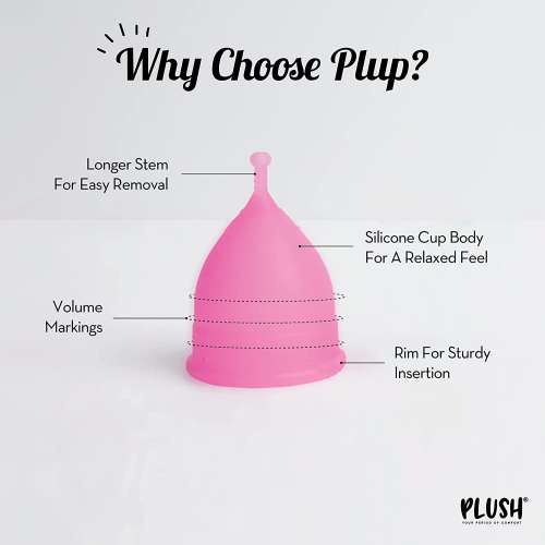 Plush: 100% Reusable Menstrual Cup for Women with Cotton Pouch - Small