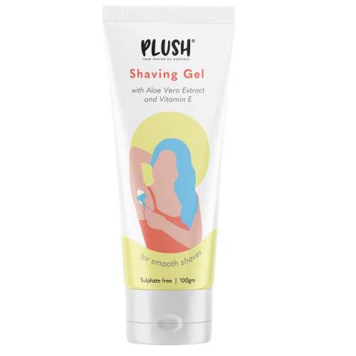 Plush: All Natural Shaving Gel for Women with Aloe Vera & Vitamin E Extracts Sensitive Skin - 100gm